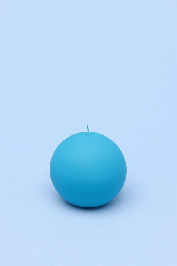 G Decor Henry Velvet Matt Soft Touch Smooth Powder Blue Pillar Candle Ball