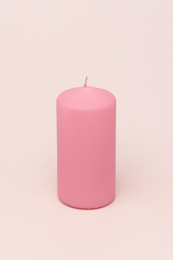 G Decor Henry Velvet Matt Soft Touch Smooth Powder Pink Pillar Candle Ball
