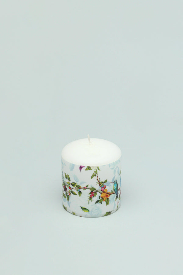 G Decor Hummingbird's Southern Joy Summer Rose Garden Pillar Candle Small