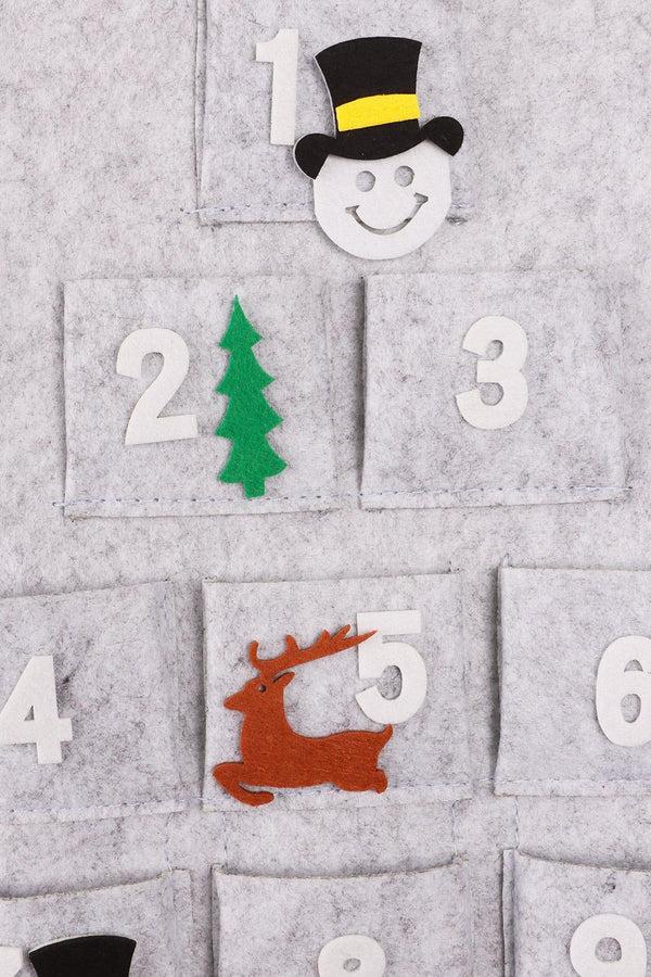 G Decor Jolly Wall Santa XL Felt Advent Calendar Reusable & Long-Lasting Grey Winter Magic Grey