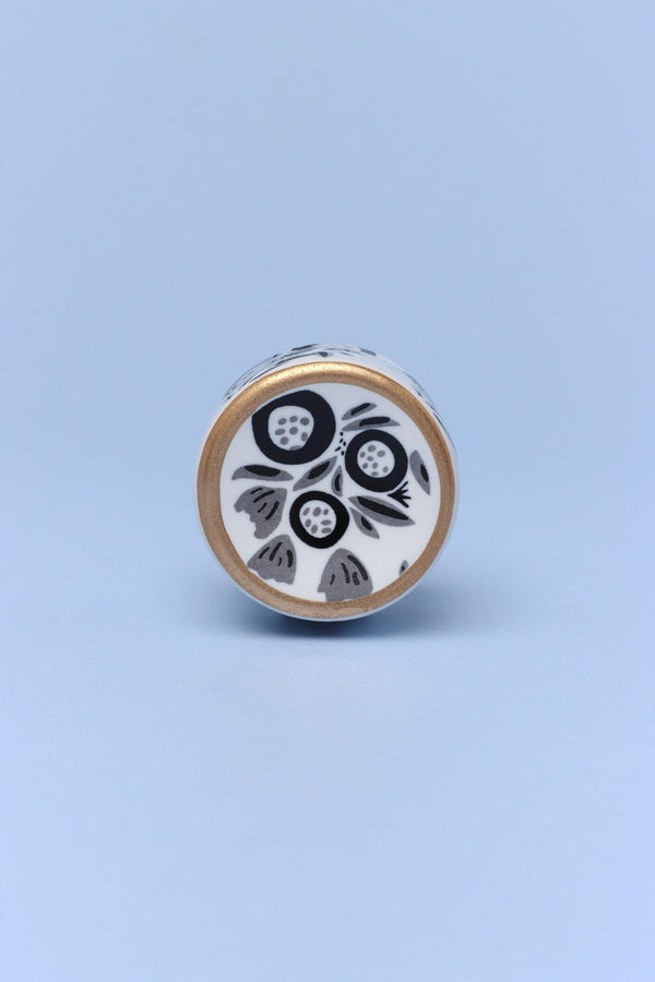 G Decor Joy Vibes Handpainted Cylinder Door Knob Ceramic Door Pull Black