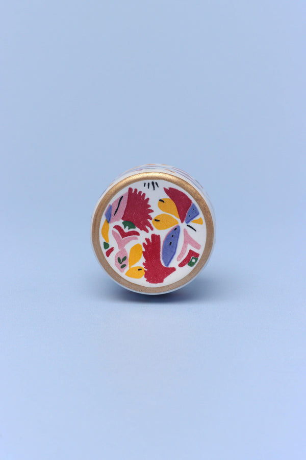 G Decor Joy Vibes Handpainted Cylinder Door Knob Ceramic Door Pull Black