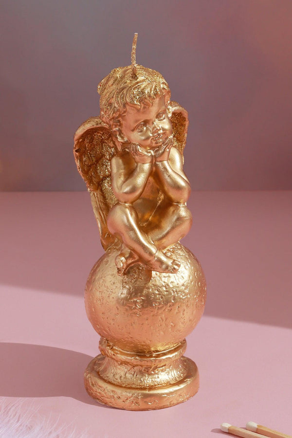 G Decor L'Ange Dorée De L'Or – Rococo Golden Cherub Candle Gold Angel Of Fortune Gold