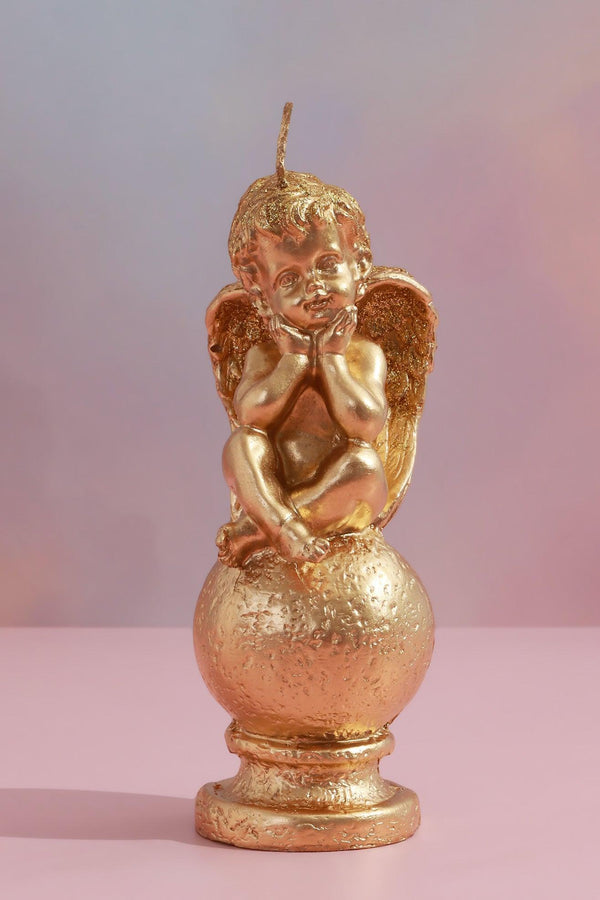 G Decor L'Ange Dorée De L'Or – Rococo Golden Cherub Candle Gold Angel Of Fortune Gold