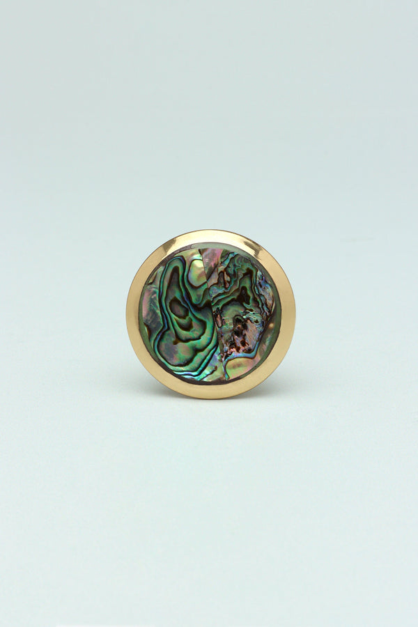 G Decor La Belle Mother Of Pearl & Gold Brass Drawer Pull Knobs Green