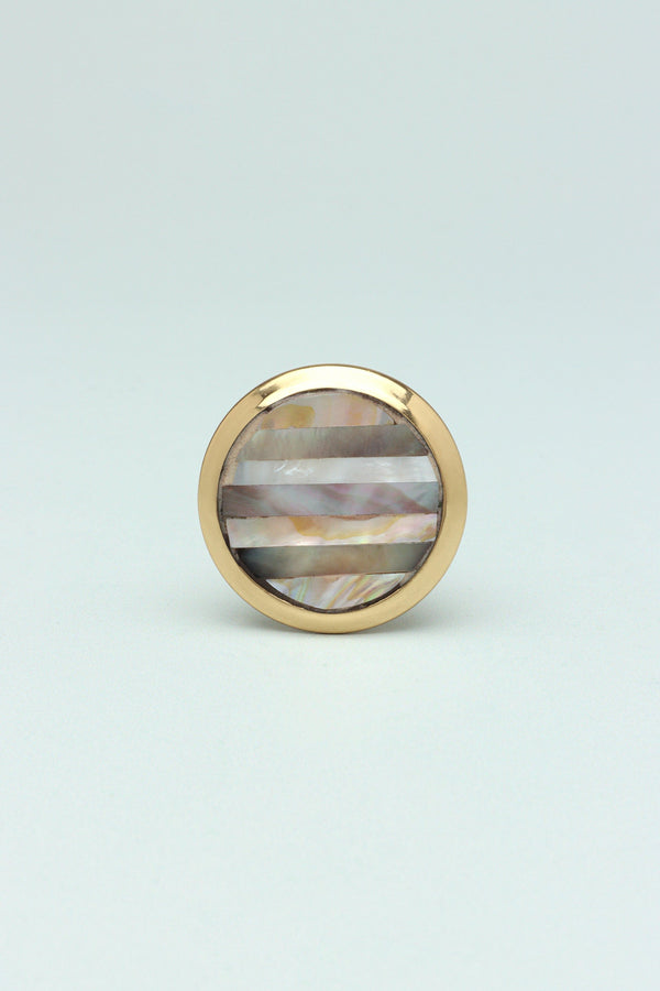 G Decor La Belle Mother Of Pearl & Gold Brass Drawer Pull Knobs Green