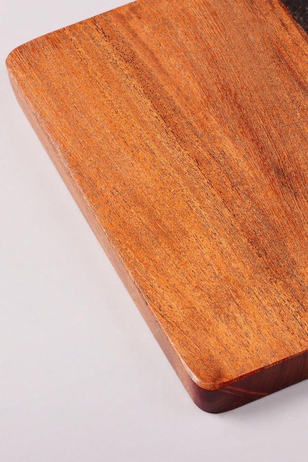 G Decor Large Black Marble And Wood Chunky Chopping And Charcuterie Board