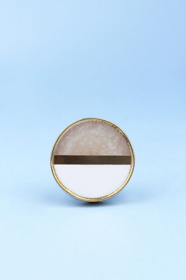 G Decor Lunar Crest White & Gold Two-Tone Door Knob & Pull Handle Two-tone