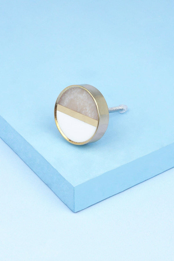 g decor Lunar Crest White & Gold Two-Tone Door Knob & Pull Handle Two-tone