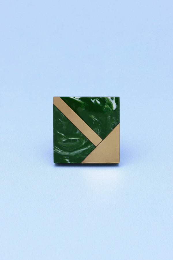 G Decor Matteo Deco Marble Effect & Gold Knob Ocean Brizze Green