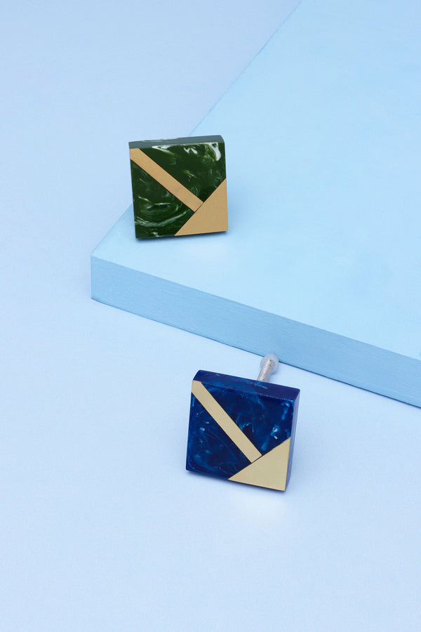 g decor Matteo Deco Marble Effect & Gold Knob Ocean Brizze Green