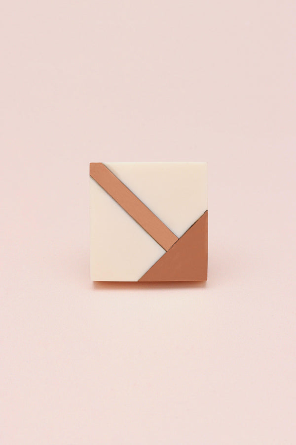 G Decor Matteo Deco Marble Effect & Rose Gold Knob Earth Tones White