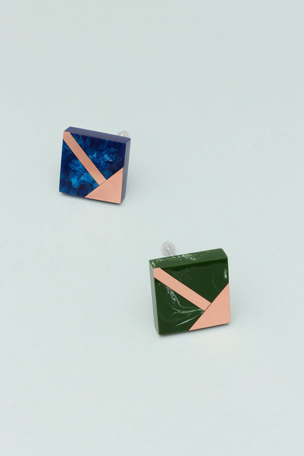 g decor Matteo Deco Marble Effect & Rose Gold Knob Ocean Brezze Blue