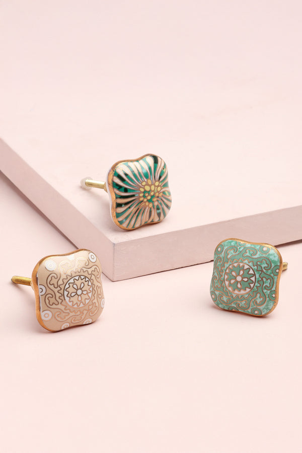 g decor Milano Signature Handmade Ceramic Knob Decorative Door Handles Cream