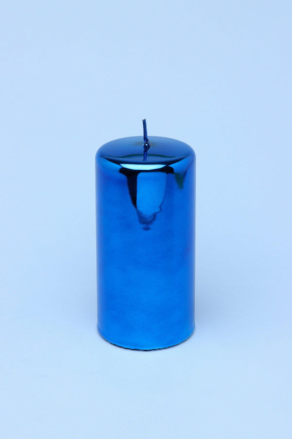 G Decor Mirror Glass Effect Limited Edition Clarae Reflet Electric Azure Pillar & Ball Candle Ball Candle