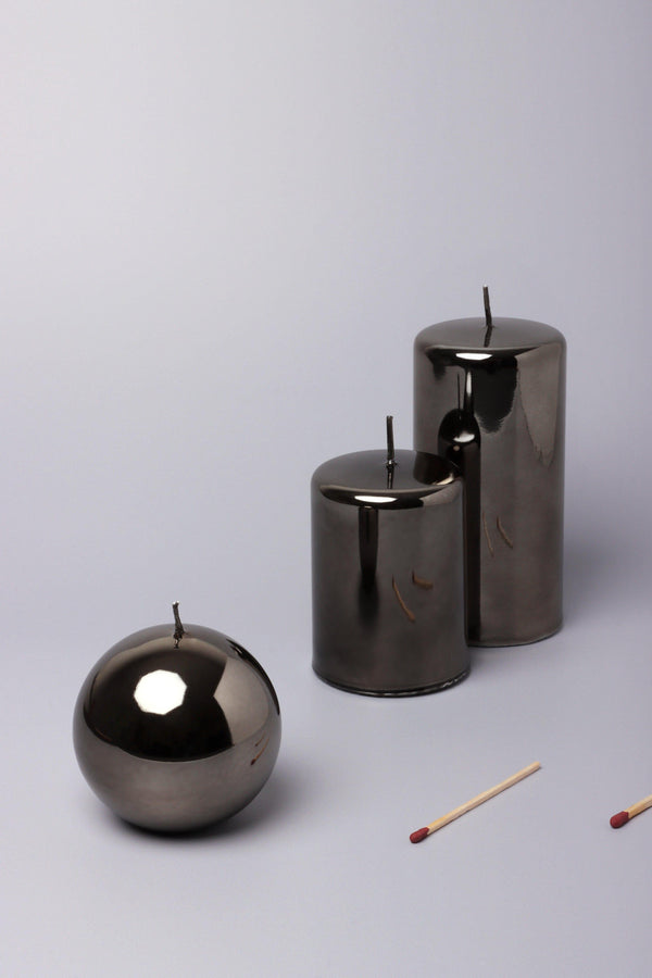 g decor Mirror Glass Effect Limited Edition Clarae Reflet Grey Mist Pillar & Ball Candle Ball