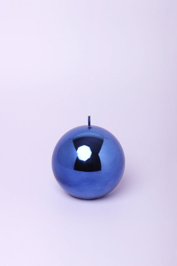 G Decor Mirror Glass Effect Limited Edition Clarae Reflet Deep Sapphire Pillar & Ball Candle Ball