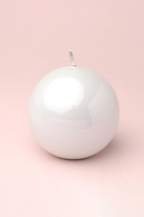 G Decor Mirror Glass Effect Limited Edition Clarae Reflet Pearl White Pillar & Ball Candle Ball