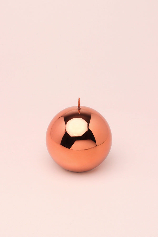 G Decor Mirror Glass Effect Limited Edition Clarae Reflet Rose Gold Pillar & Ball Candle Pillar