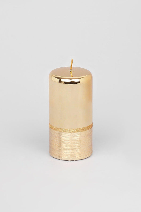 G Decor Mirror Glass Effect Limited Edition Hand-Finished Two-Tone Gold Luxe Pillar & Ball Candles Ball