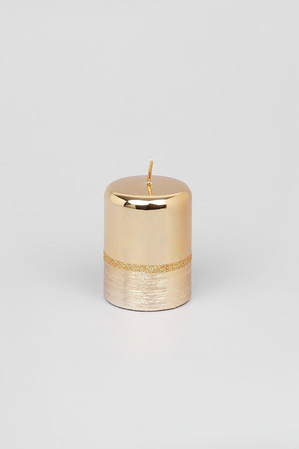 G Decor Mirror Glass Effect Limited Edition Hand-Finished Two-Tone Gold Luxe Pillar & Ball Candles Ball