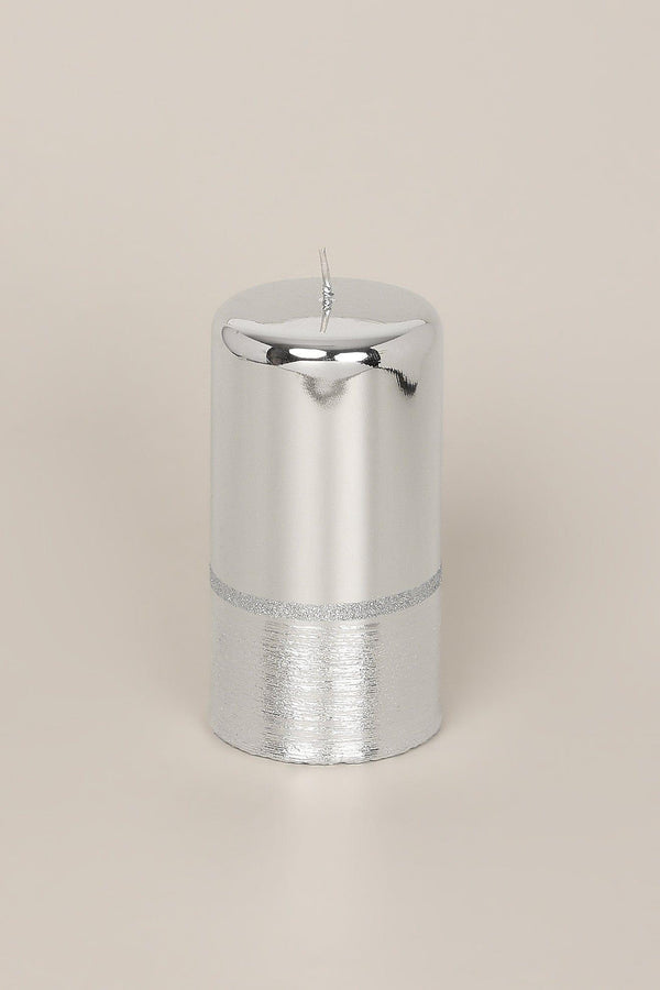 G Decor Mirror Glass Effect Limited Edition Hand-Finished Two-Tone Silver Glow Pillar & Ball Candles Ball