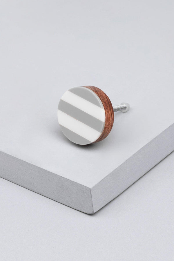 g decor Modern Zebra White and Gray Stripes Door Knob & Pull Handle Grey