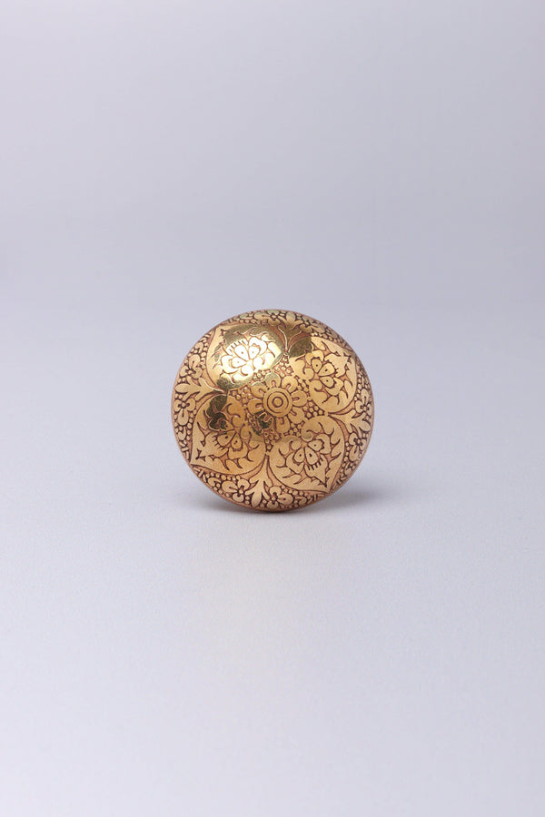 G Decor Mughal Brass Textured Door Knob Cupboard Drawer And Door Handle Mughal