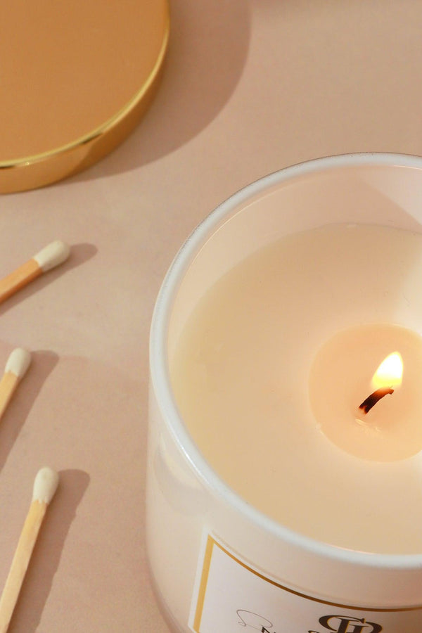 G Decor “New Book” Signature Hand-Poured Soy Wax Candle & Diffuser Gift Set Fresh Floral Scent In White & Gold White