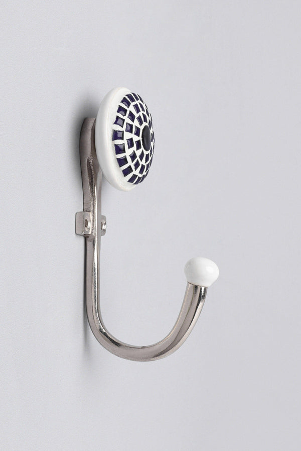 G Decor Niva Handcrafted Mosaic Wall Hooks Artistic Glass & Mirror Tile Designs Blue