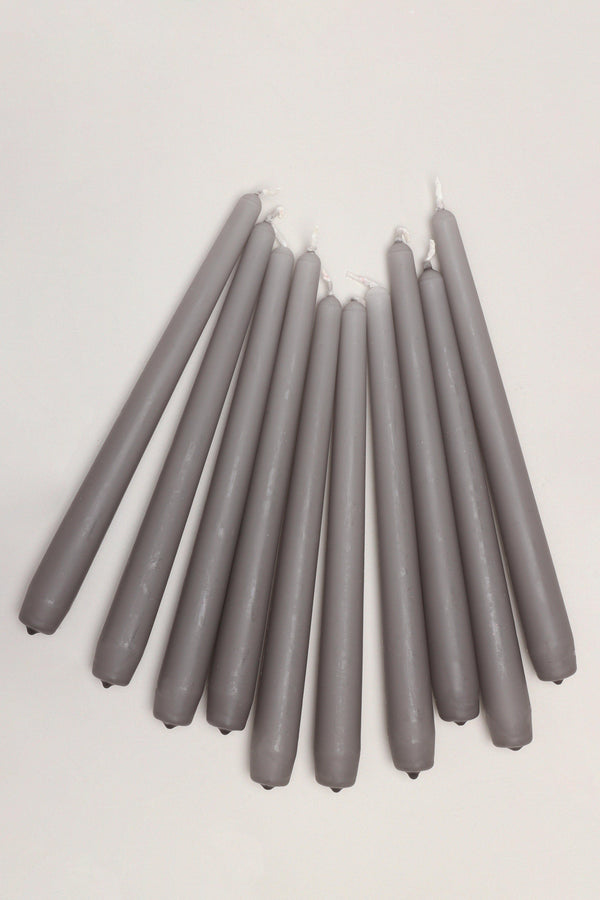 G Decor Nordlys Tall Matt Grey Dinner & Taper Candles – Pack Of 2 10 Or 20 Scandinavian Design Set Of 10