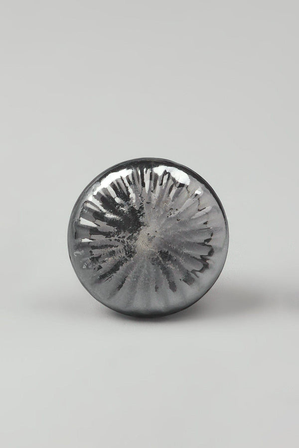 G Decor Obsidian & Solstice Round Glass Door Knob Grey