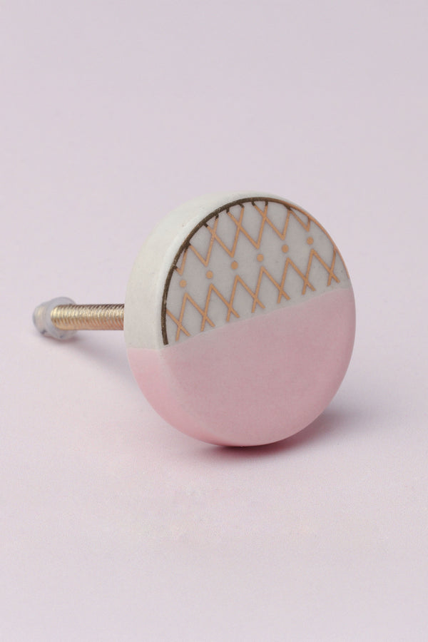 G Decor Oro Ceramic Door Knob & Handle Chic Finish Pink