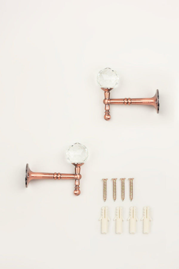 G Decor Pack Of 2 Faceted Crystal Curtain Holdbacks Bronze Finish