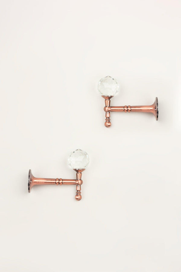g decor Pack of 2 Faceted Crystal Curtain Holdbacks Bronze Finish
