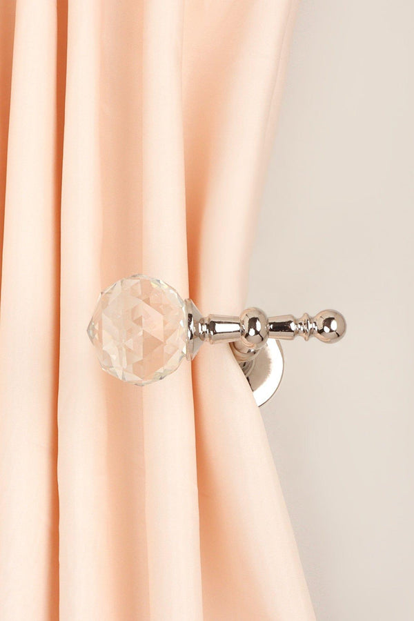 G Decor Pack Of 2 Faceted Crystal Curtain Holdbacks Chrome Finish