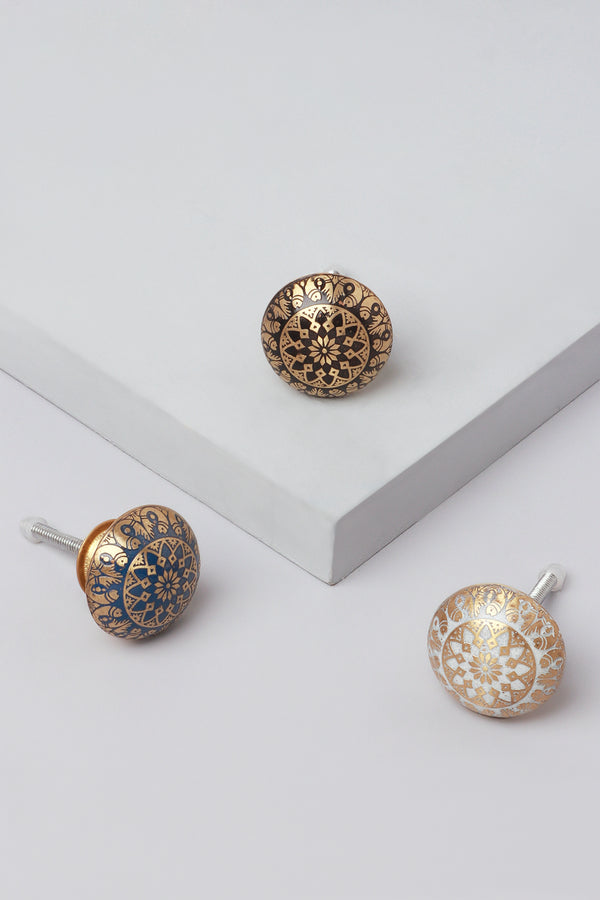 g decor Palais Étoile Gold Brass Door Knob Cupboard Drawer Black