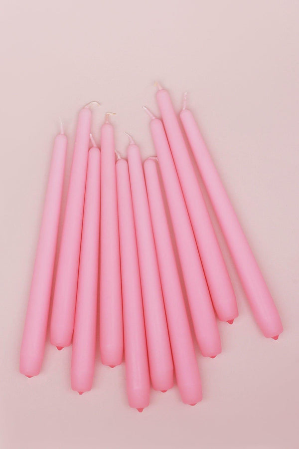 G Decor Pastelaria Set Of 2 10 Or 20 Baby Pink Tall Pastel Dinner & Taper Candles Set Of 10