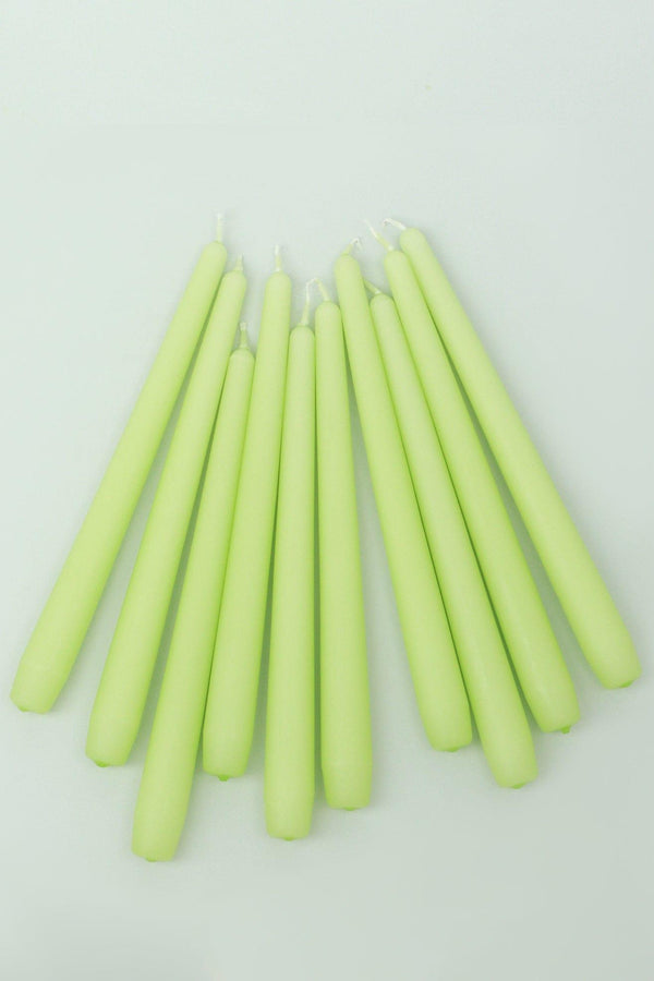 G Decor Pastelaria Set Of 2 10 Or 20 Pale Pistachio Tall Pastel Dinner & Taper Candles Pack Of 10