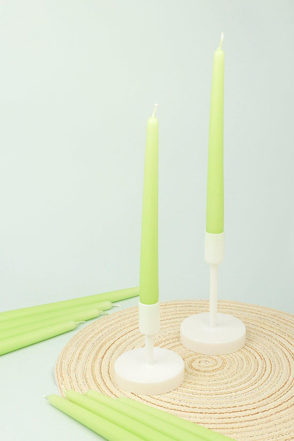g decor Pastelaria Set of 2 10 or 20 Pale Pistachio Tall Pastel Dinner & Taper Candles Pack of 10