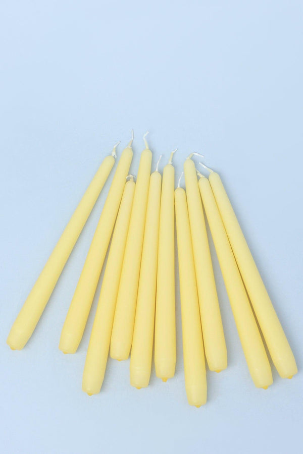 G Decor Pastelaria Set Of 2 10 Or 20 Sand Yellow Tall Pastel Dinner & Taper Candles Pack Of 10