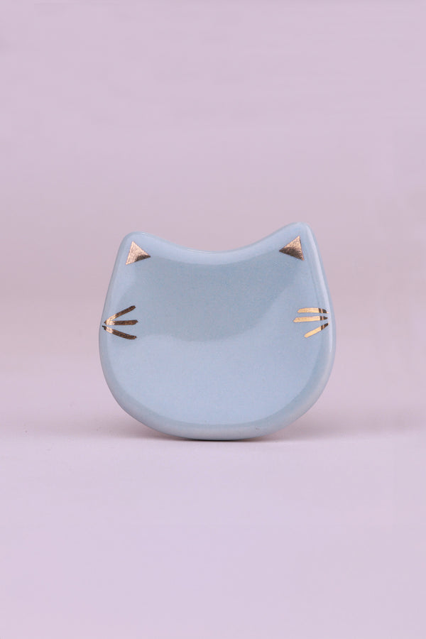 G Decor Pawfect Playful Cat Ceramic Cabinet Knob Blue