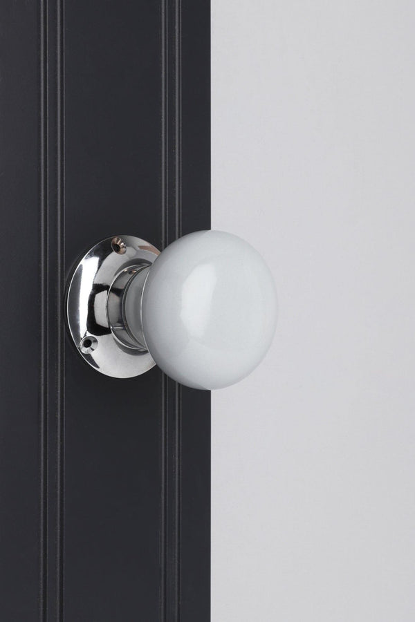 G Decor Perfect Edit Light Grey – Set Of Handcrafted Ceramic Mortice Door Handles Internal Turning Knobs For Bedroom & Room Doors With Chrome Base Grey