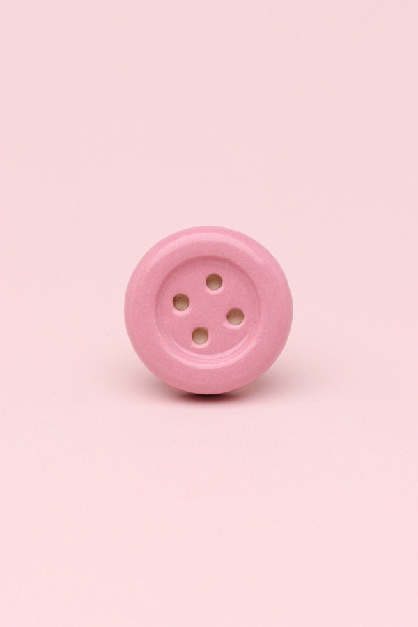 G Decor Playful Button Ceramic Door Knob Handle Pink