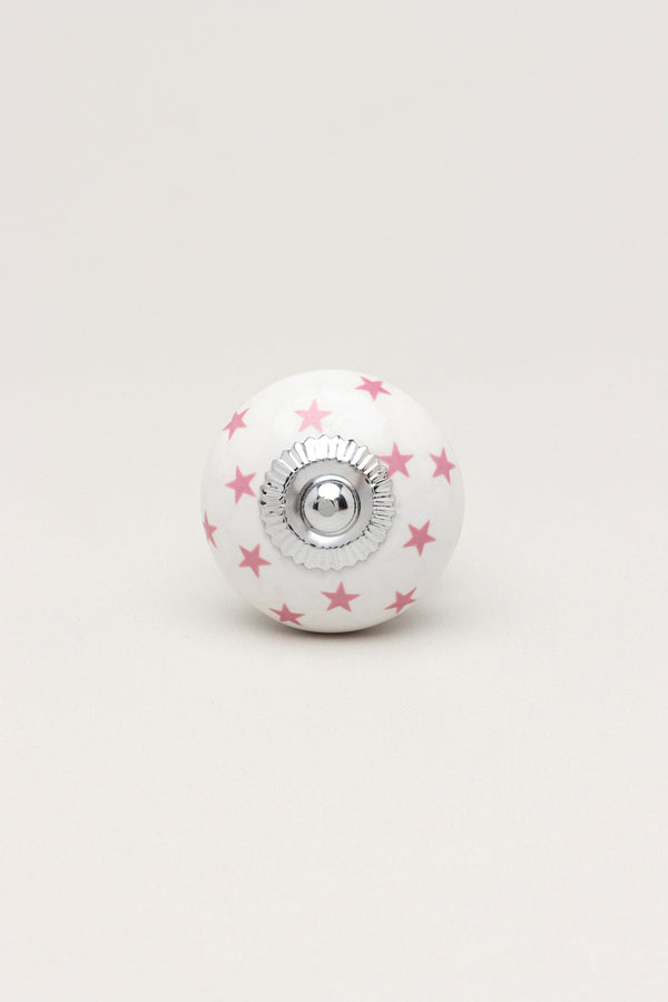 G Decor Polka Star Handcrafted Ceramic Door Knobs Cupboard Drawer Door Handles Grey