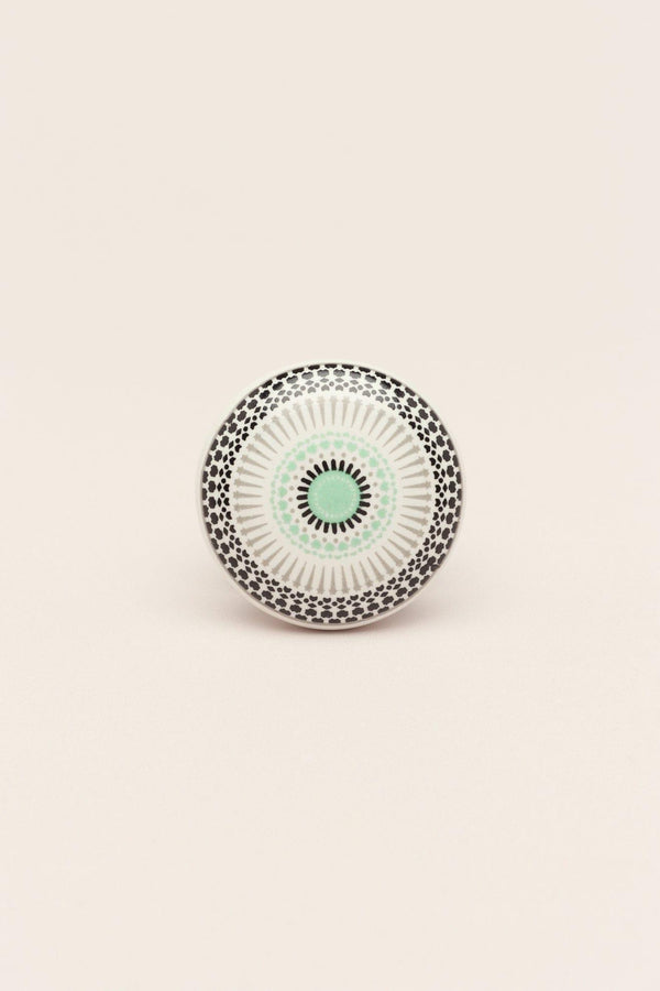 G Decor Positive Energy Radiance Handcrafted Patterned Cupboard Ceramic Door Knob Blue