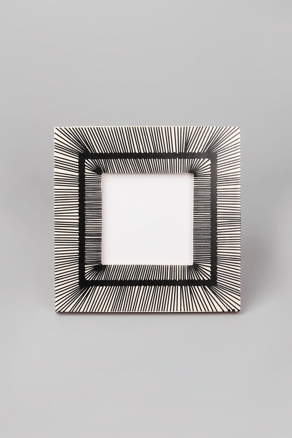 G Decor Prisma Handcrafted Black Stripes Photo Frame Art Linework Picture Display Small