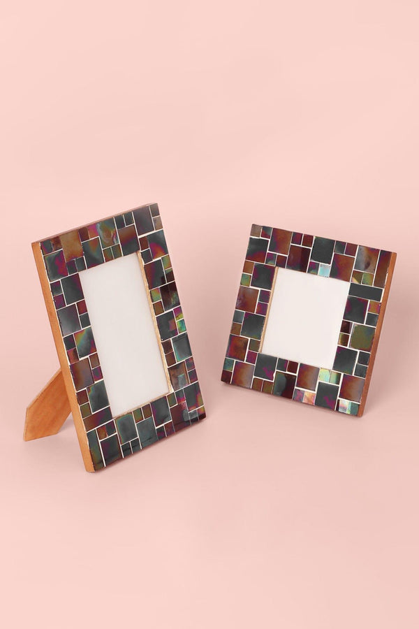 G Decor Rainbow Handmade Glass Mosaic Frame Colourful Picture Display