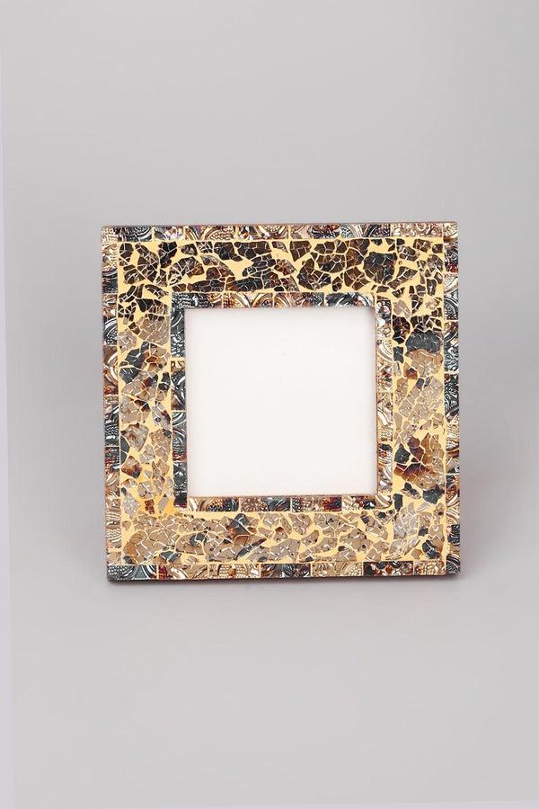 G Decor Rockwood Handmade Mosaic & Multi-Colour Glass Photo Frame Rustic Picture Display Small