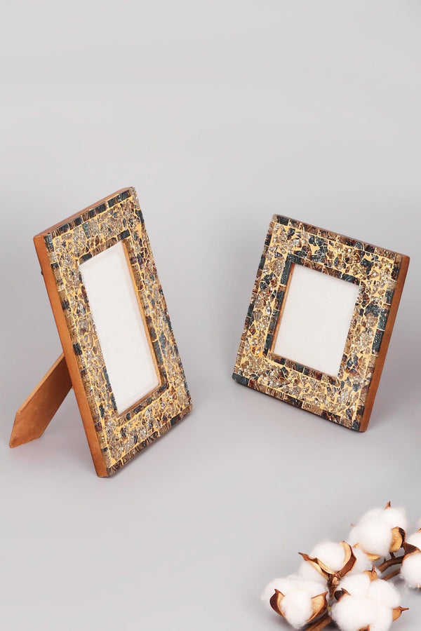 g decor Rockwood Handmade Mosaic & Multi-Colour Glass Photo Frame Rustic Picture Display Small